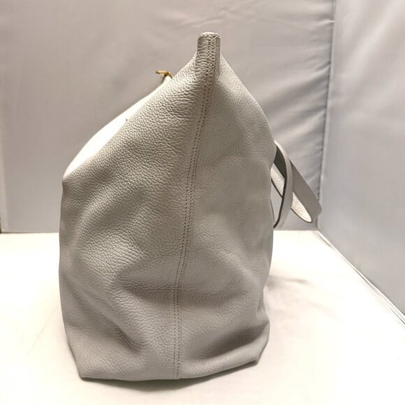 Cuyana Classic Easy Zipper Tote Light Blue Pebbled Leather Bag 2020s - Picture 5 of 15